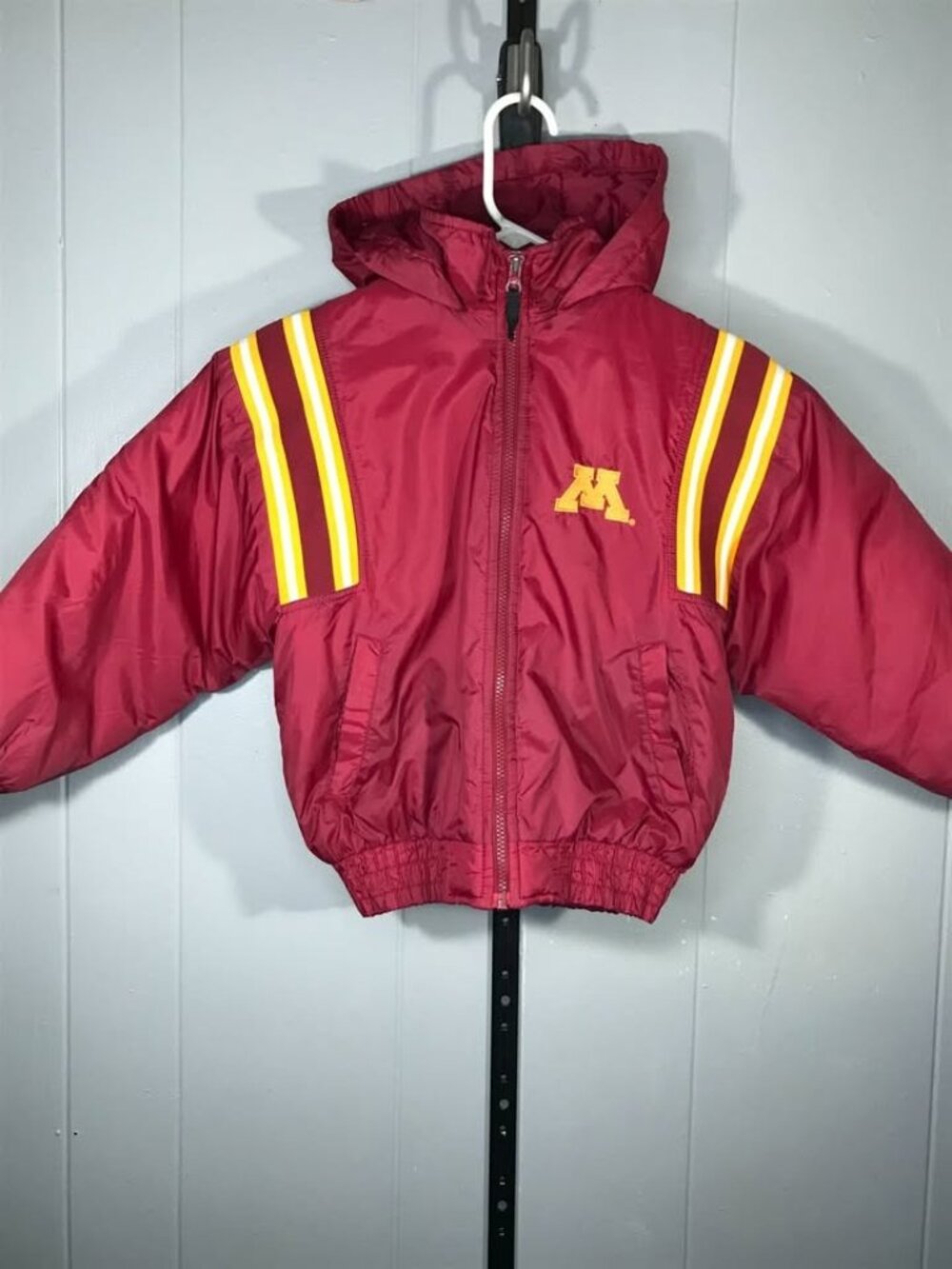 YOUTH Vintage University of minnesota gophers zip windbreaker full zip hooded ja